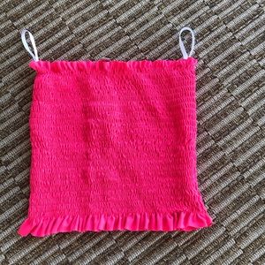 Neon pink tube top. fits like a small too